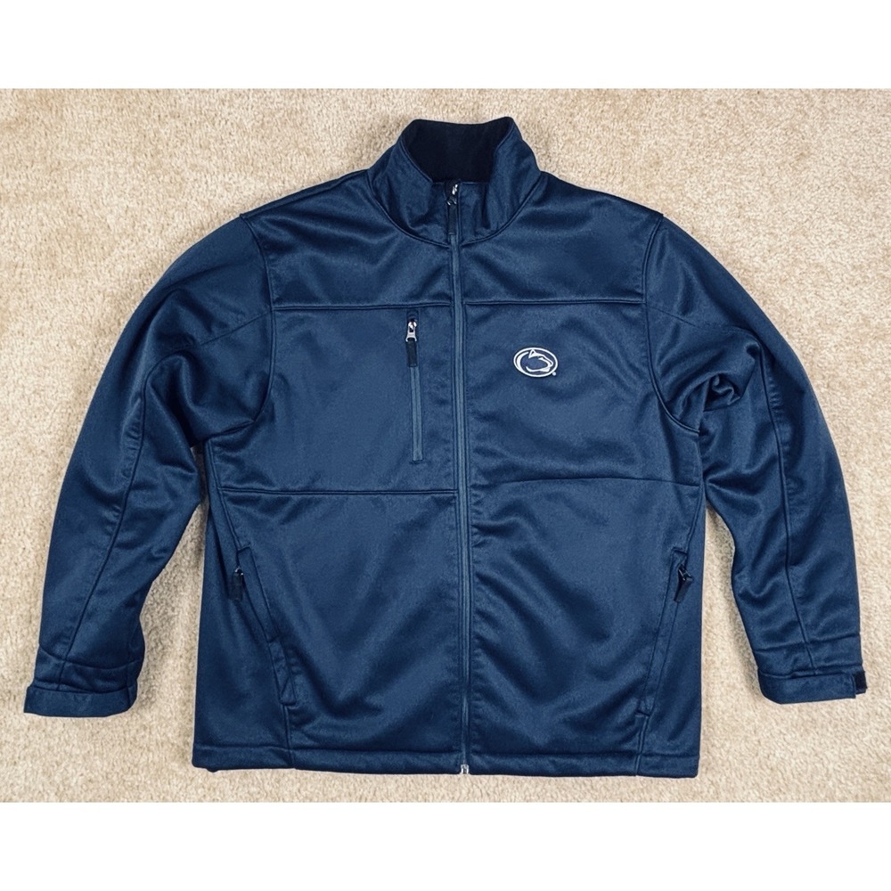 Antigua Men's L Blue Water Resistant Full Zip Jacket Embroidered Penn State